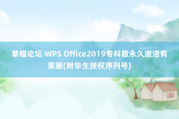 草榴论坛 WPS Office2019专科版永久激活有策画(附毕生授权序列号)