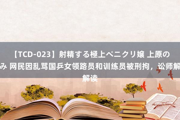 【TCD-023】射精する極上ペニクリ嬢 上原のぞみ 网民因乱骂国乒女领路员和训练员被刑拘，讼师解读