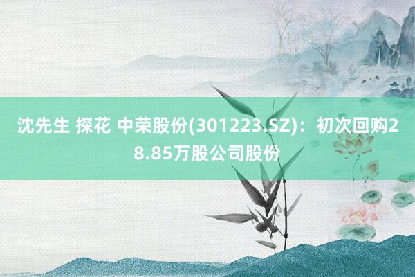 沈先生 探花 中荣股份(301223.SZ)：初次回购28.85万股公司股份