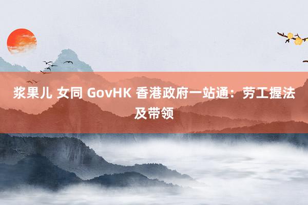 浆果儿 女同 GovHK 香港政府一站通：劳工握法及带领