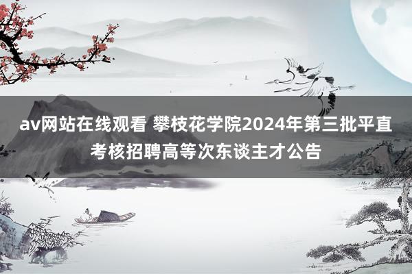 av网站在线观看 攀枝花学院2024年第三批平直考核招聘高等次东谈主才公告